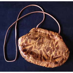 Vintage Norman Kaplan Las Vegas Leather Shoulder Cross Body Handbag Purse Bag